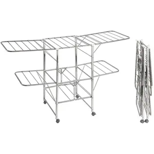 WENKO Mobiler Wäschetrockner aus rostfreiem Edelstahl 186 x 109 x 58 cm günstig
