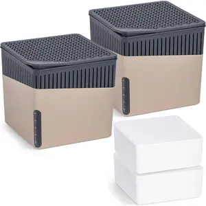 WENKO 2er Set Raumentfeuchter Cube in Beige 16,5 x 15,7 x 16,5 cm günstig