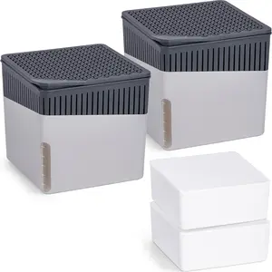 WENKO Stromfreier Raumentfeuchter Cube Grau 16,5 x 15,7 x 16,5 cm günstig