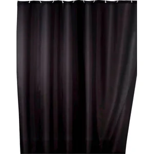 WENKO Duschvorhang Uni Black Breite 180 cm, Höhe 200 cm, Polyester, waschbar günstig