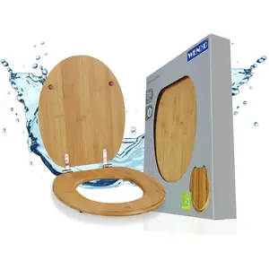 WENKO WC-Sitz Bambus Dunkel Toiletten Deckel Klo Brillen Badezimmer Gäste WC günstig