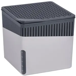 WENKO Raumentfeuchter Cube Grau 1000 g Calciumchlorid Nachfüllbar ohne...