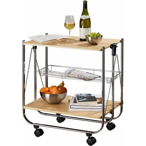 WENKO Servierwagen Modell Dinett Deluxe, Küchenwagen mit 2 Ablagen und... günstig