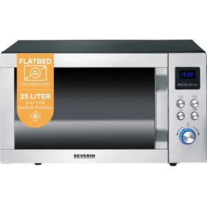 Severin 3-in-1 Mikrowelle mit Grill & Heißluft, großer Glasboden für q...