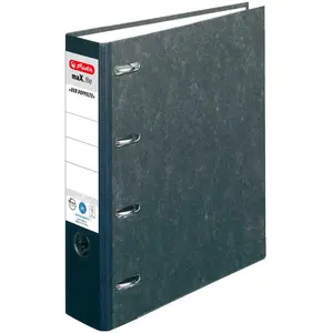 herlitz Wolkenmarmor-Papier Doppelordner Karton 7,0 cm - schwarz günstig