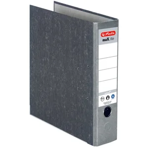 herlitz Ordner Rückenbreite 8 cm DIN A4 Karton grau marmoriert günstig