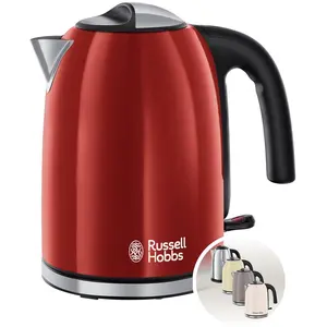 Russell Hobbs Wasserkocher Colours+, 1,7 l, 2400 Watt, Edelstahl, Rot