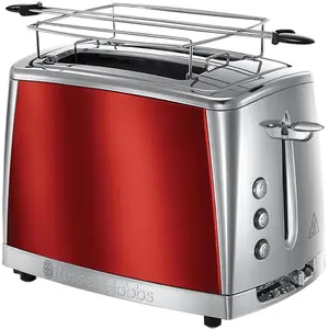 Russell Hobbs Toaster [für 2 Scheiben] Luna Edelstahl Grau (extra brei...