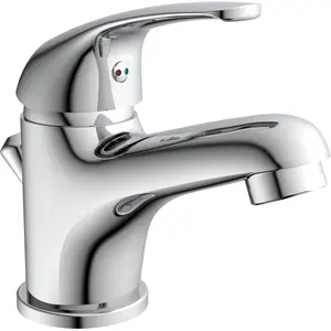 SCHÜTTE ATHOS Waschtischarmatur mit Zugstange, Wasserhahn Bad mit Ablaufgarnitur, Chrom günstig
