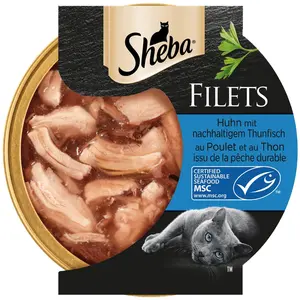 Sheba Katzenfutter: Filets Huhn mit Thunfisch in Soße - Feuchtfutter f...
