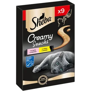Sheba SHEBA® Beutel Creamy Snacks mit Huhn und Lachs 9 x 12g, Snack fü...