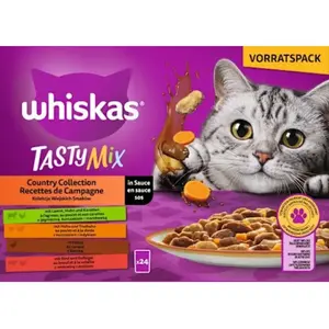 Whiskas Katzenfutter: Tasty Mix Landkollektion in Sauce Multipack - 24...