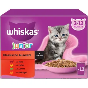 Whiskas Katzenfutter: Junior Klassische Auswahl in Sauce - Schmackhaft...