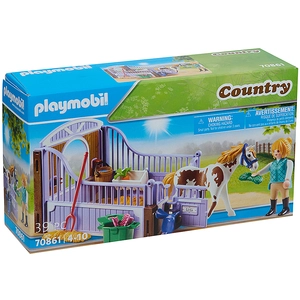 PLAYMOBIL Country Pferdebox mit Pinto 39PC 70861 4-10 Jahre