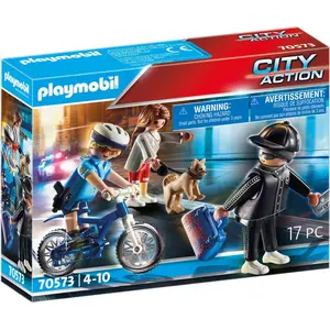 PLAYMOBIL City Action 70573 Polizei-Fahrrad: Verfolgung des Taschendie...