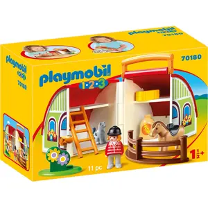 PLAYMOBIL 1.2.3. 70180 Mein Mitnehm-Reiterhof