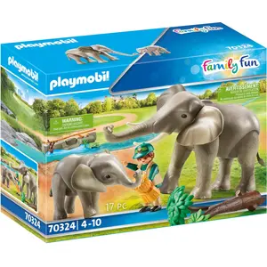 PLAYMOBIL Family Fun 70324 Elefanten im Freigehege
