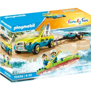 PLAYMOBIL Family Fun 70436 Strandauto mit Kanuanhänger