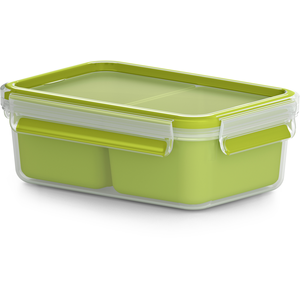emsa Lunchbox CLIP & GO 7 cm hoch 1,0 l transparent/grün