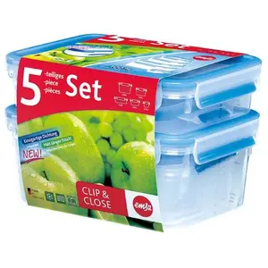 Emsa Clip & Close 5Er Set Frischhaltedosen, 0,15 L - 3,7 L, 508568 günstig