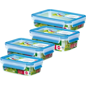 emsa Frischhaltedose CLIP & CLOSE 7 cm hoch 1,0 l transparent, blau günstig