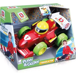 BB Junior - Spielzeugauto - Push & Glow Formula Fun (rot) Auto Kinder Rennwagen