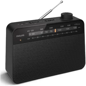 Philips TAR2509/10, Tragbar, Analog, AM, FM, Analog, 3,5 mm, Schwarz