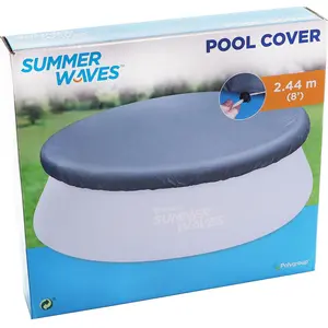 Summer Waves Pool Cover Abdeckplane rund 244 cm Poolplane günstig
