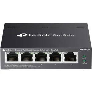 TP-Link Omada 5-Port Gigabit Desktop Switch With 4-Port Poe Port: 4x (5 Ports), Netzwerk Switch, Schwarz