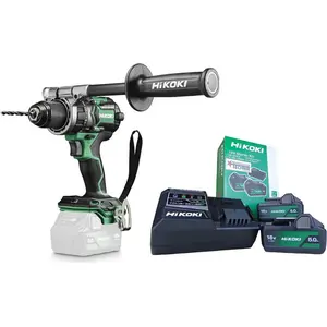 HIKOKI 18,0 Volt Akku Bohrschrauber DS18DC DS18DBL2 + 2x Akkus 5,0 Ah ...