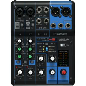 Yamaha MG06X (Studio- und Livemixer), Mischpult, Blau, Schwarz