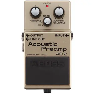 BOSS (Electronics) AD-2 Preamp Effektgerät für Akustik-Gitarre, Effektpedal, Beige günstig