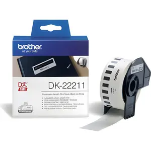brother DK 22211 Endlos Etiketten Film 29 mm x 15,24 m weiß