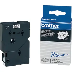 Brother Original P-Touch Farbband schwarz auf weiß (TC-201) günstig