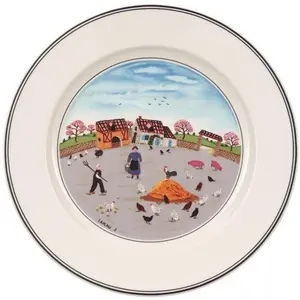 Villeroy & Boch Frühstücksteller Hühnerhof Design Naif, Teller, Mehrfarbig