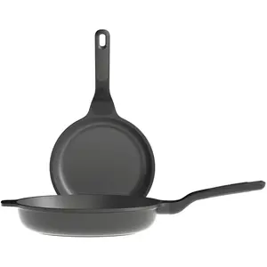BergHoff Pfannen-Set Leo Stone+ 2-teilig 24 cm/28 cm, Material, Pfannenset + Topfset, Schwarz