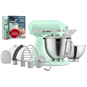KitchenAid 5KSM195PSESD, Standmixer, Mintfarbe, Silber, Schlagen, Knet...