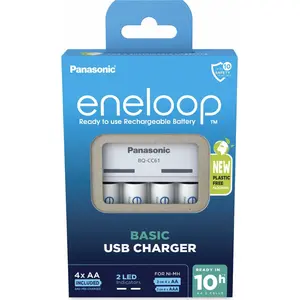 Panasonic eneloop BQ-CC61 USB Charger inkl. 4x AA Akkus günstig