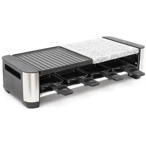 Fritel rsg3280 raclette-steengrill 1400w 8persoons, Racletteofen, Weiss, Silber, Schwarz