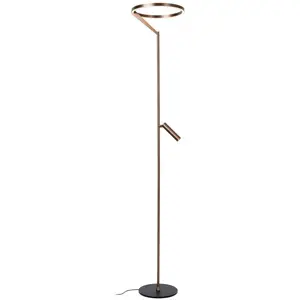 Lucide APPLAUSE   Stehlampe   Durchmesser 33 cm   Dimmbares LED-Leuchtmittel   Farbtemperatur (CCT)   2700 K / 4000 K   Farbe: Braun günstig