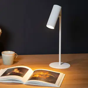 Lucide Tischlampe Clubs, Kopf dreh- und schwenkbar, weiß günstig