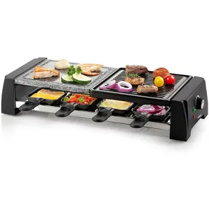 Domo Steingrill Raclette DO9190G, Racletteofen, Schwarz, Grau günstig