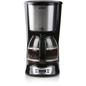 Domo DO708K Filterkaffeemaschine, Glaskanne, 12 Tassen, Zeitschaltuhr