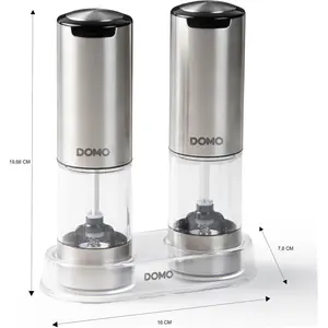 Domo DO3102, Pfeffermühle + Salzmühle, Silber günstig