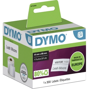Dymo Abnehmbares Weißes Namensschild 300 Etiketten Etikett 89 X41 Mm günstig