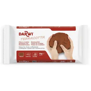 DARWI lufthärtende Modelliermasse 1000 g Terrakotta