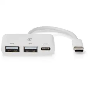Nedis USB-Hub 1x USB-C  1x USB-C  - 2x USB 2.0 A, 3-Port port(s), Stro...