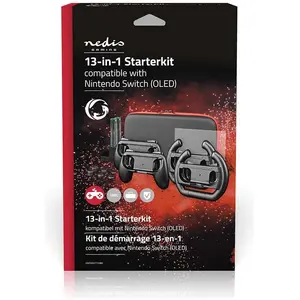 Nedis Gaming-Starter-Kit Kompatibel mit: Nintendo Switch (OLED) 13-in-1 (Switch), Weiteres Gaming Zubehör, Schwarz