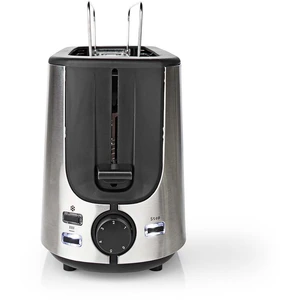 Nedis Toaster - 1 Langer Schlitz - Bräunungsstufen: 6 - Auftaufunktion - Aluminium günstig