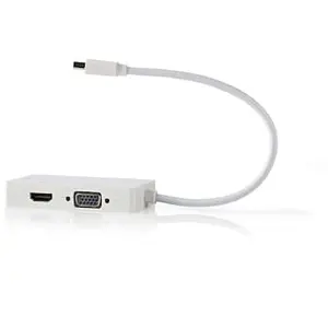 Nedis Mini-DisplayPort Mehrfachadapterkabel, Weiß / 0,2m [Mini DisplayPort-Stecker - VGA- + DVI-D- + HDMI-Buchse] günstig